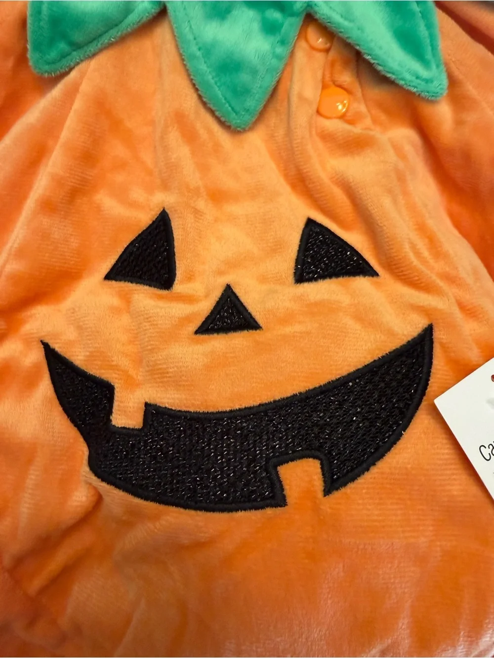 NWT Baby Pumpkin Halloween Costume 12-18M Plush Orange Hooded Jack O Lantern